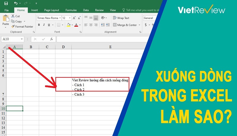 Hướng Dẫn 3 Phương Pháp Xuống Dòng Trong Excel Đơn Giản